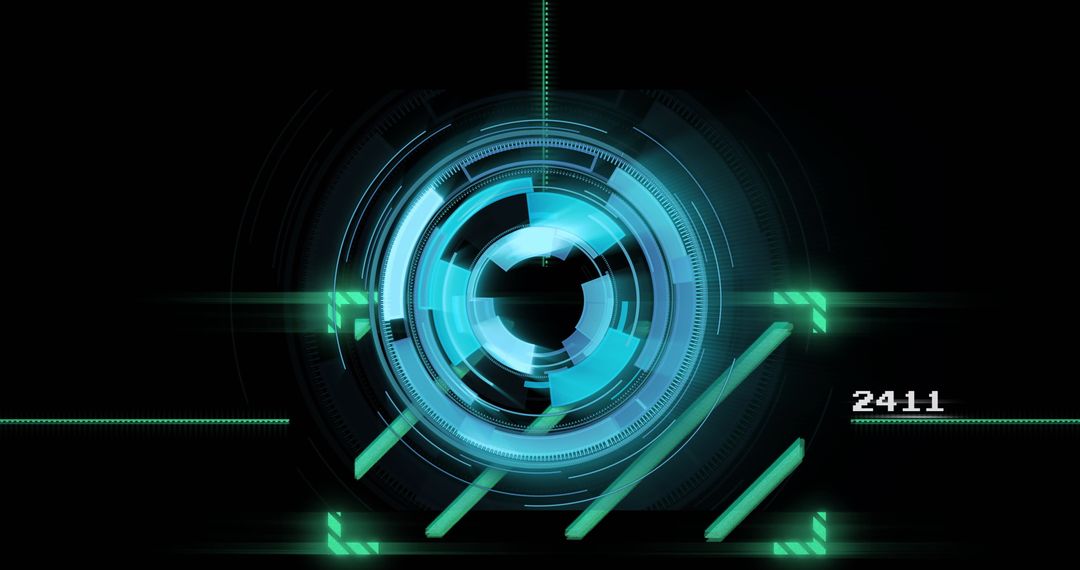 Futuristic Neon Technology HUD with Virtual Interface