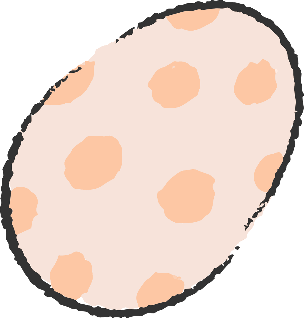 Artistic Oval with Pink Spots on Transparent Background