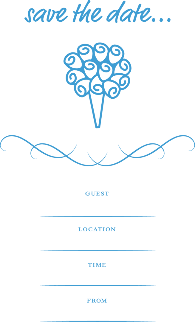 Wedding Invitation with Floral Emblem on Transparent Background