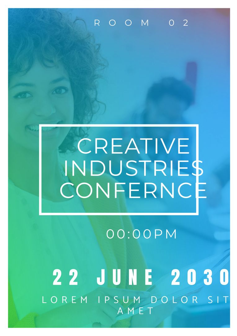 Creative Industries Conference Promotional Poster with Date and Venue Details - Download Free Stock Templates Pikwizard.com