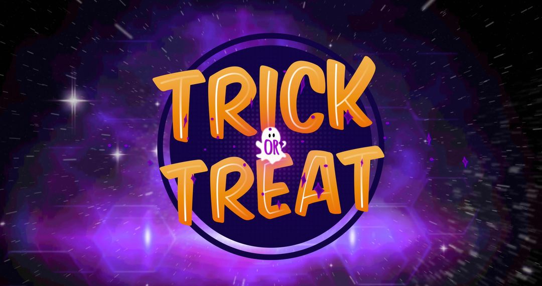 Trick or Treat Text with Space Background Halloween Design