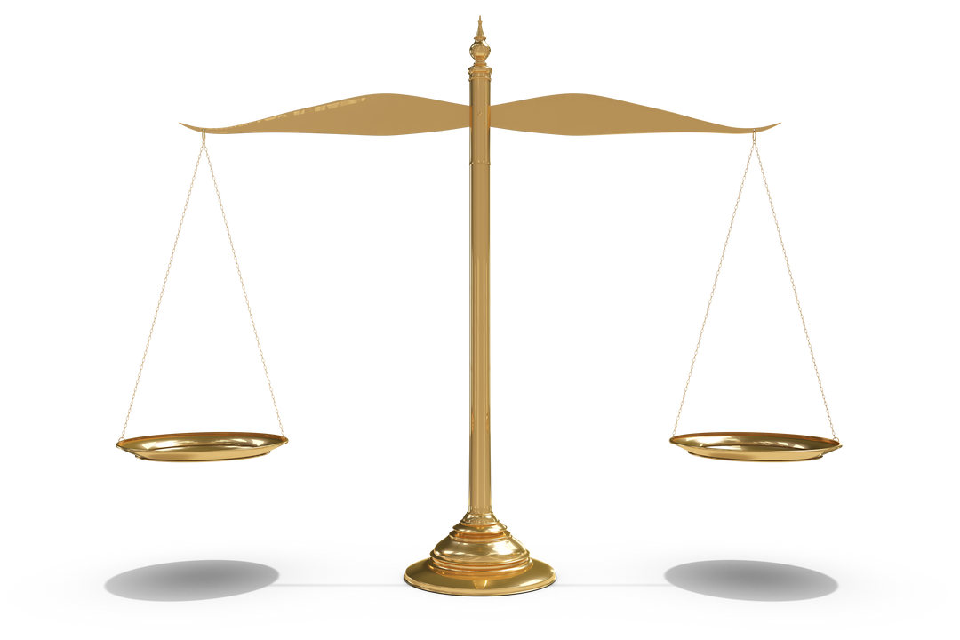 Golden Scale Of Justice On Transparent Background, Symbolizing Balance And Impartiality - Download Free Stock Images Pikwizard.com