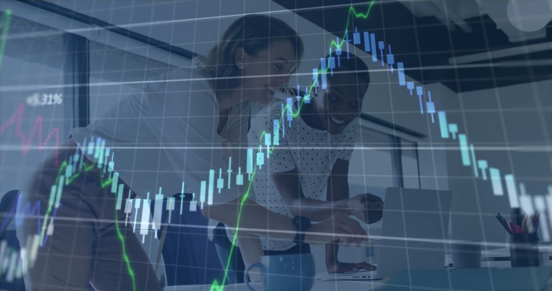 Business Team Analyzing Data with Innovative Technology