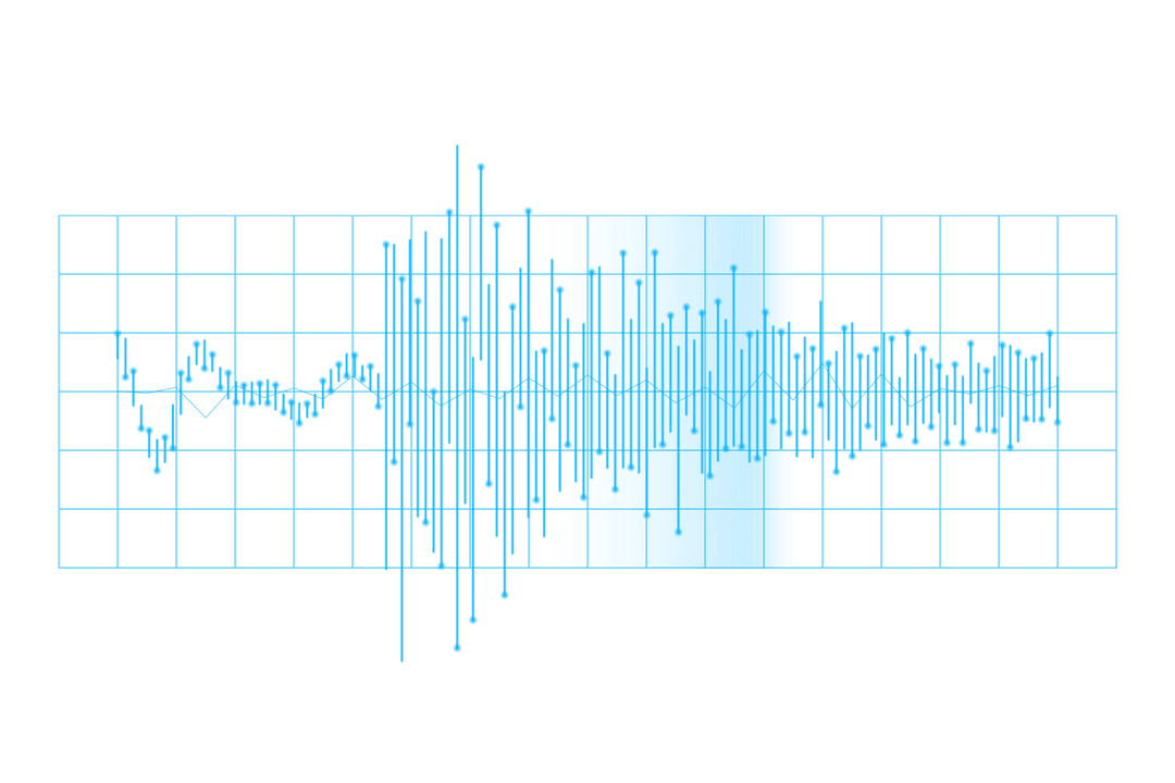 Blue Soundtrack Waveform on Transparent Background