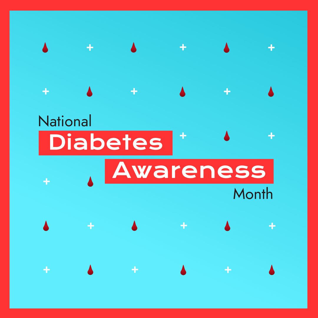 National Diabetes Awareness Month Graphic with Medical Theme