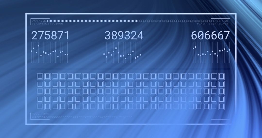 Futuristic Data Analytics with Numbers on Abstract Blue Background