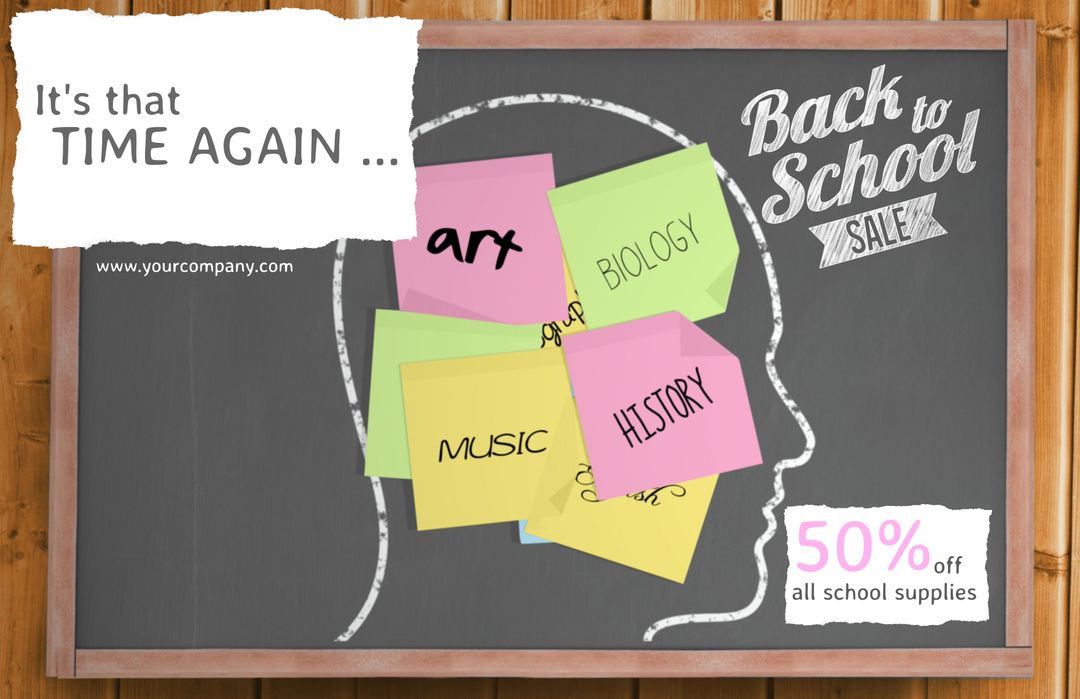 Back to School Sale with Colorful Sticky Notes
