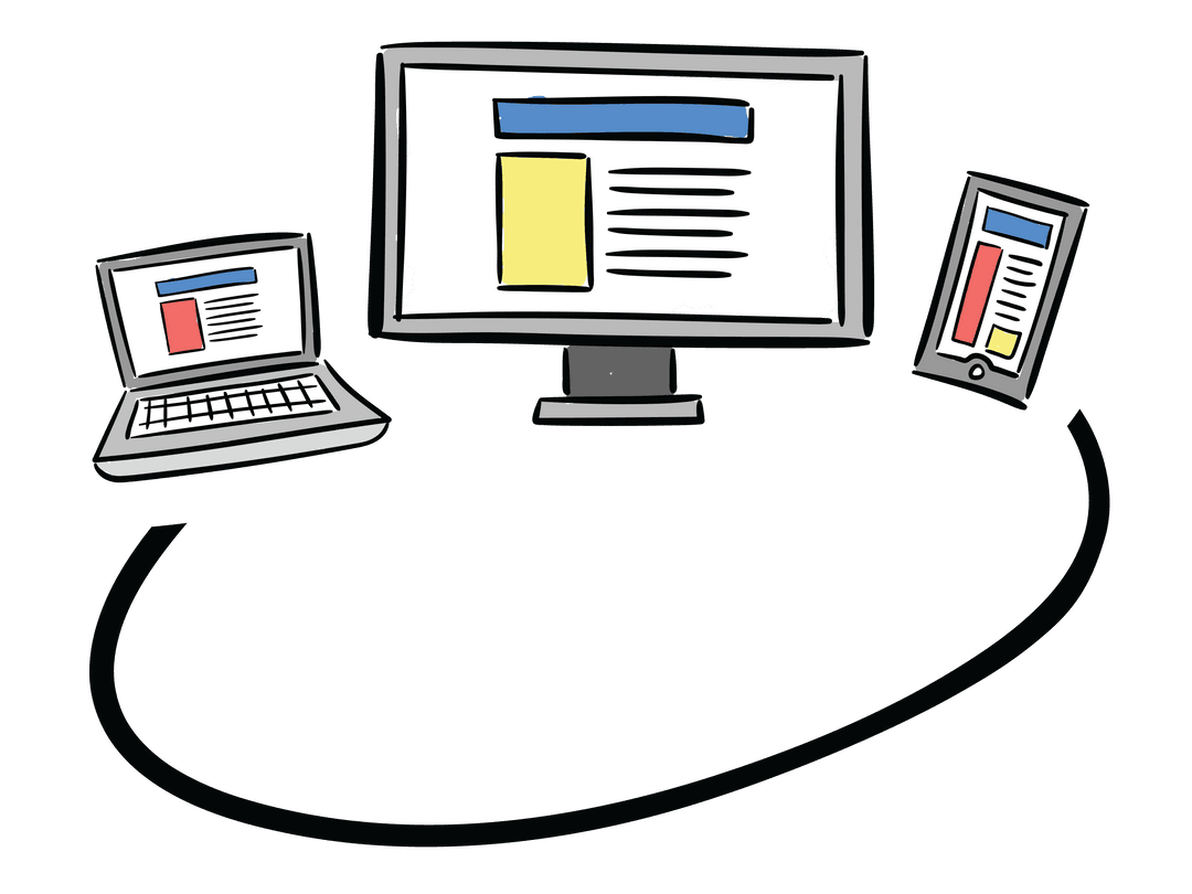 Transparent Illustration of Electronic Devices for Communication Concept