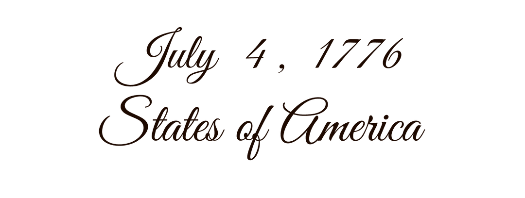 Elegant Calligraphy Text of July 4, 1776 on Transparent Background