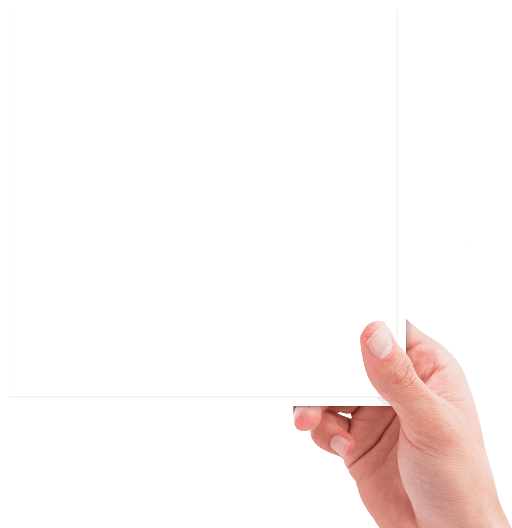 Human Hand Holding Transparent Blank Photo Frame