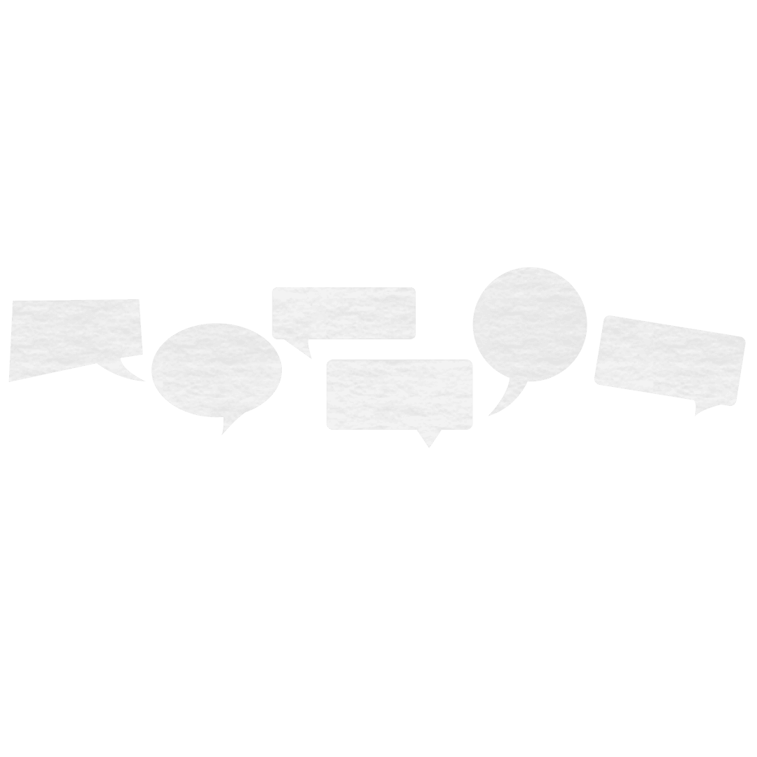 White Speech Bubbles on Transparent Background Illustration