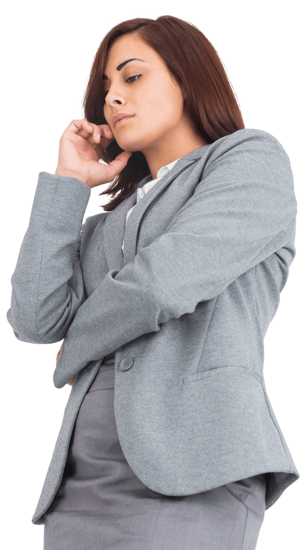 Confident Businesswoman on Transparent Background