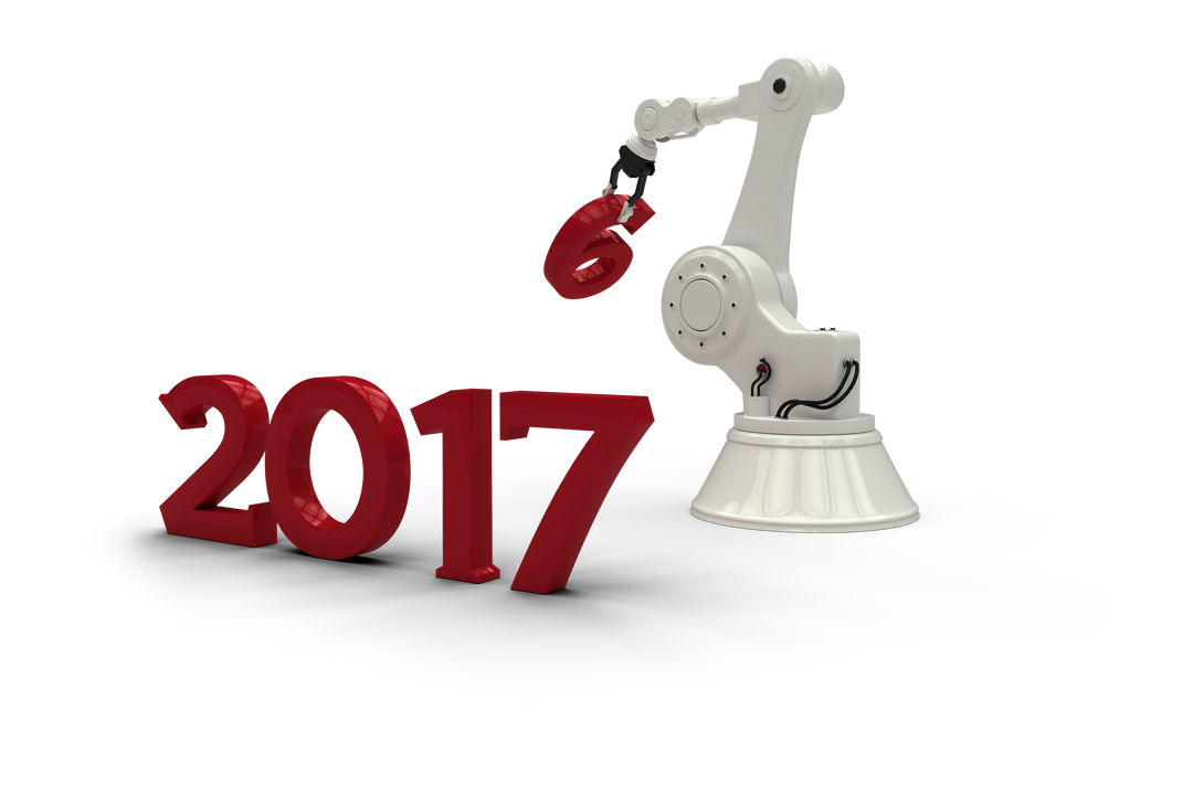 Transparent Robotic Arm Holding Red Number 2017 Against Clean Background - Download Free Stock Images Pikwizard.com