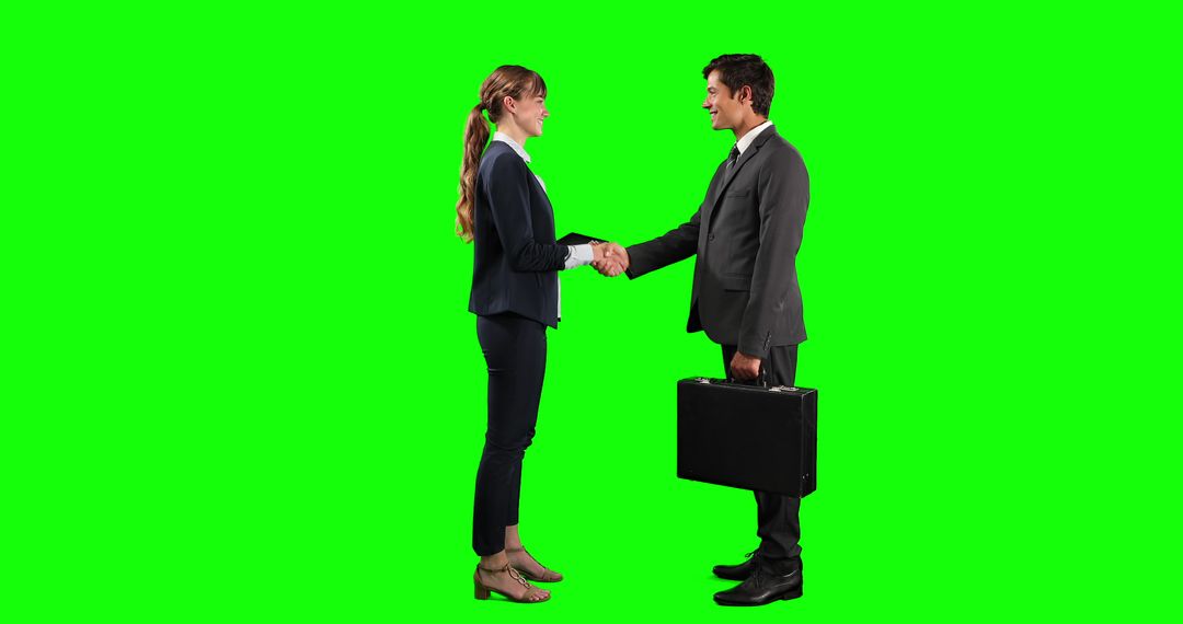 Businesspeople Shaking Hands on Green Screen Background - Free Images, Stock Photos and Pictures on Pikwizard.com