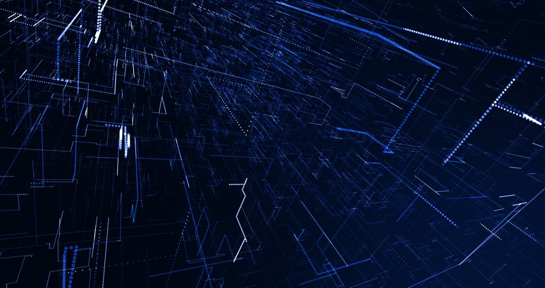 Futuristic Digital Network Blue Glowing Connections