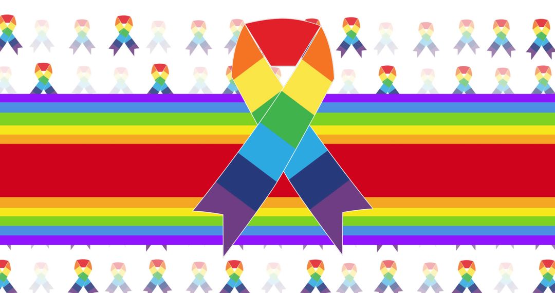Rainbow Ribbon Symbolizing Pride and Equality Celebration
