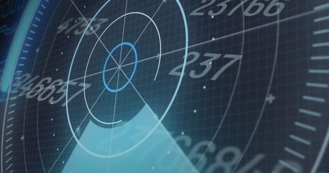 Futuristic Radar Screen with Data Overlay