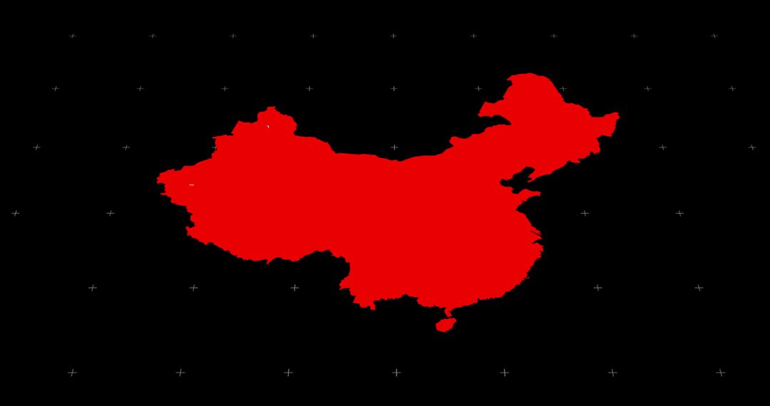 Red Map with Fast-Moving Network Connections on Black Background