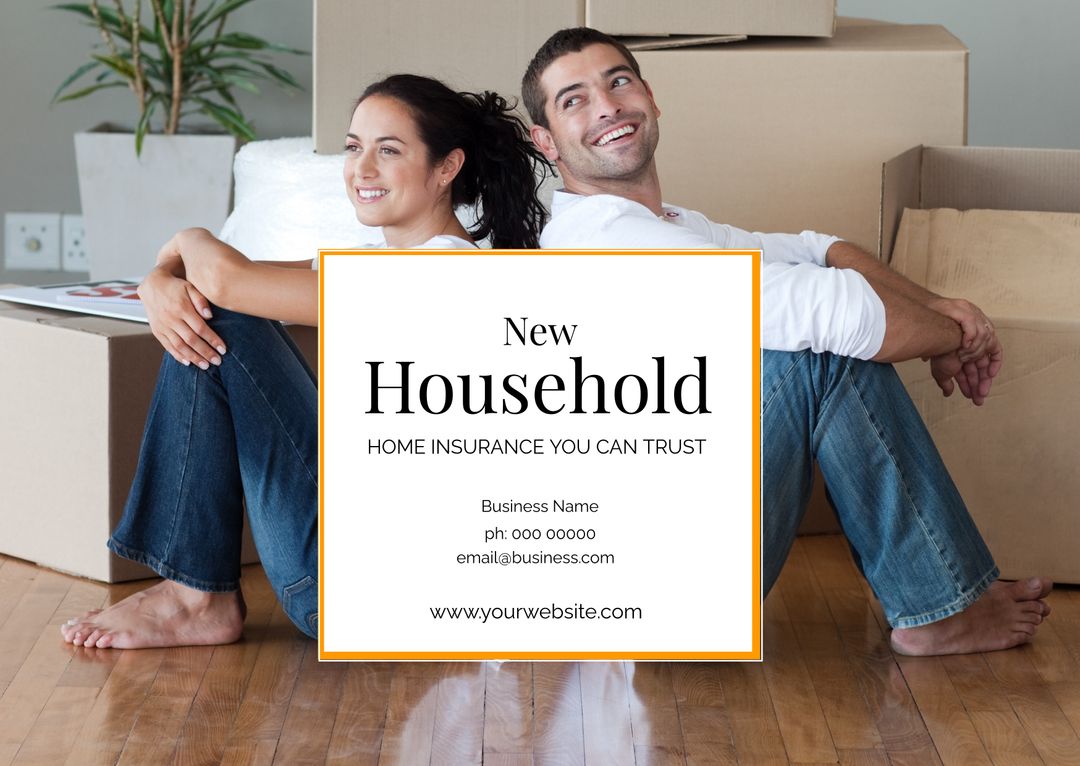 Happy Couple Enjoying New Home with Moving Boxes