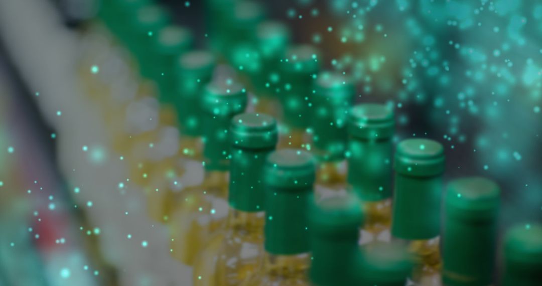 Blurred Wine Bottles with Ambient Sparkle Effects in Shop