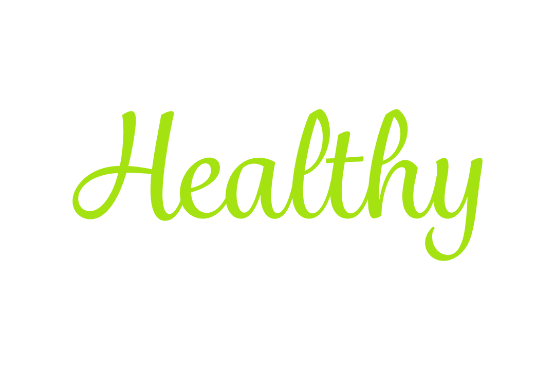 Green Healthy Text on Transparent Background
