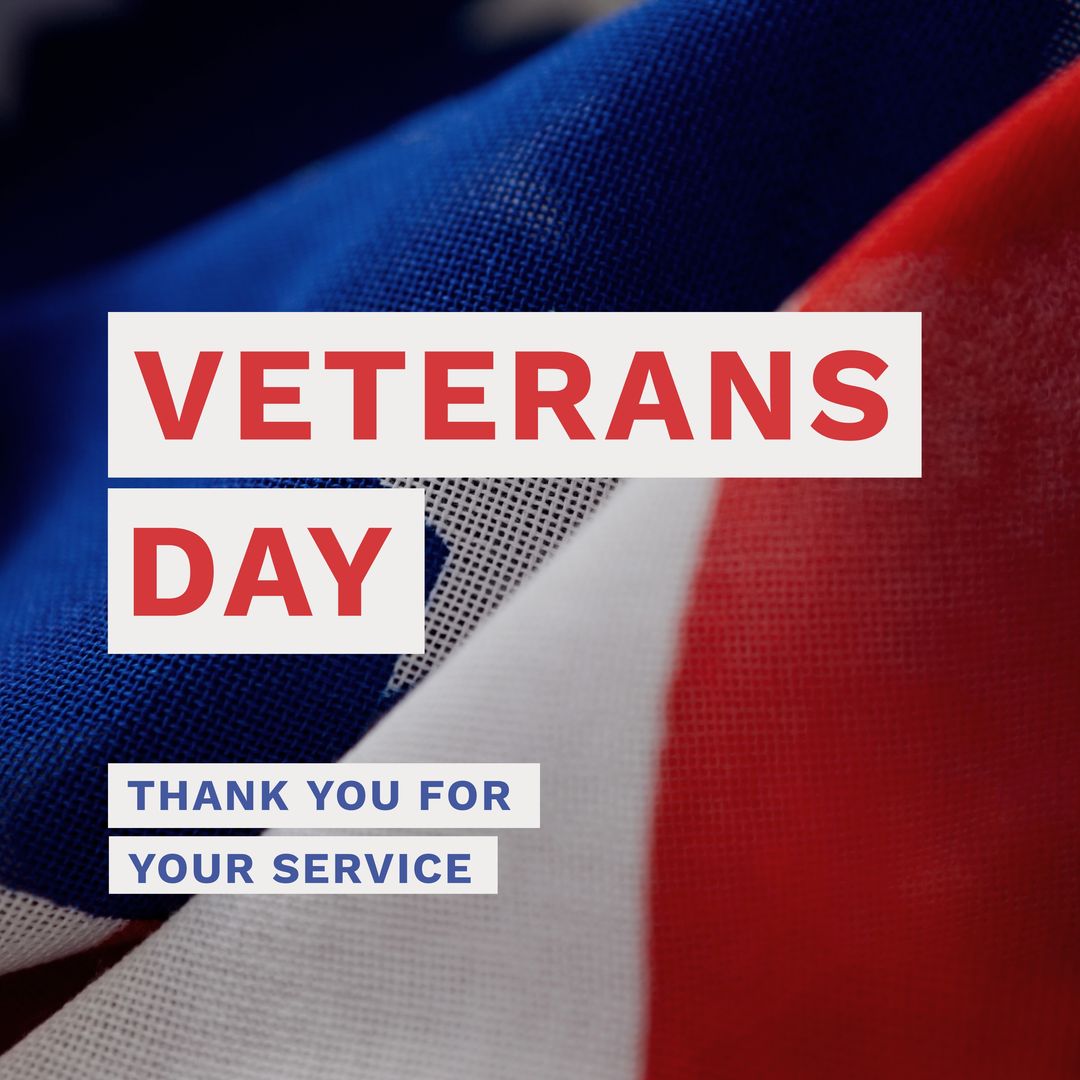 Veterans Day Thank You Card with United States Flag Background - Download Free Stock Templates Pikwizard.com