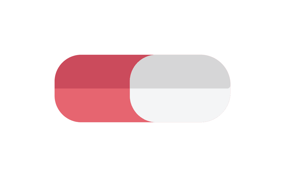 Red and White Digital Toggle Button on Transparent Background