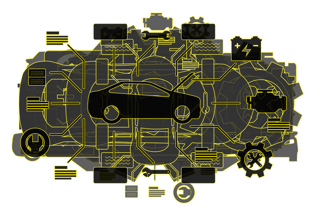 Transparent Vector Car Service Blueprint Illustration
