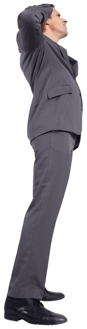 Businessman in Side View on Transparent Background