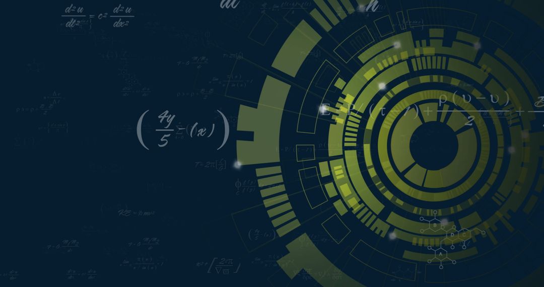 Digital Interface with Mathematical Equations and Radar Scanning