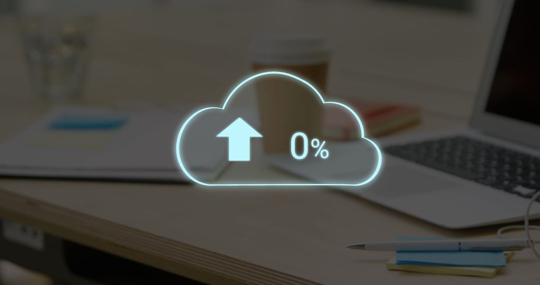 Cloud Technology Upload Concept in Modern Office Setting