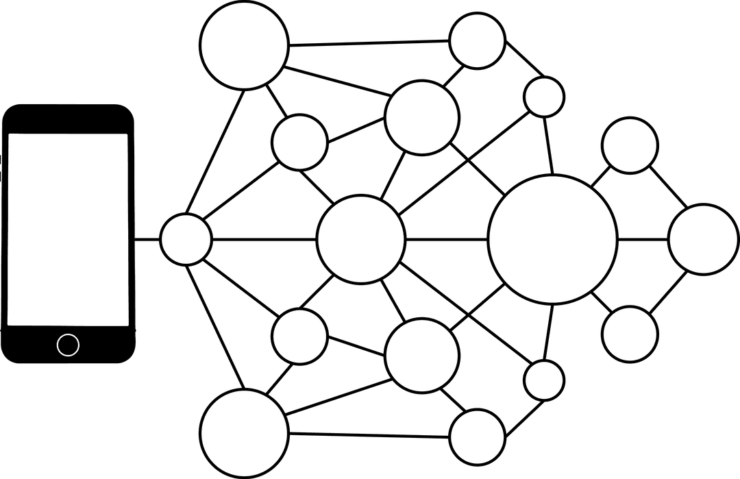 Digital Transparent Illustration of Shapes and Smartphone on PNG