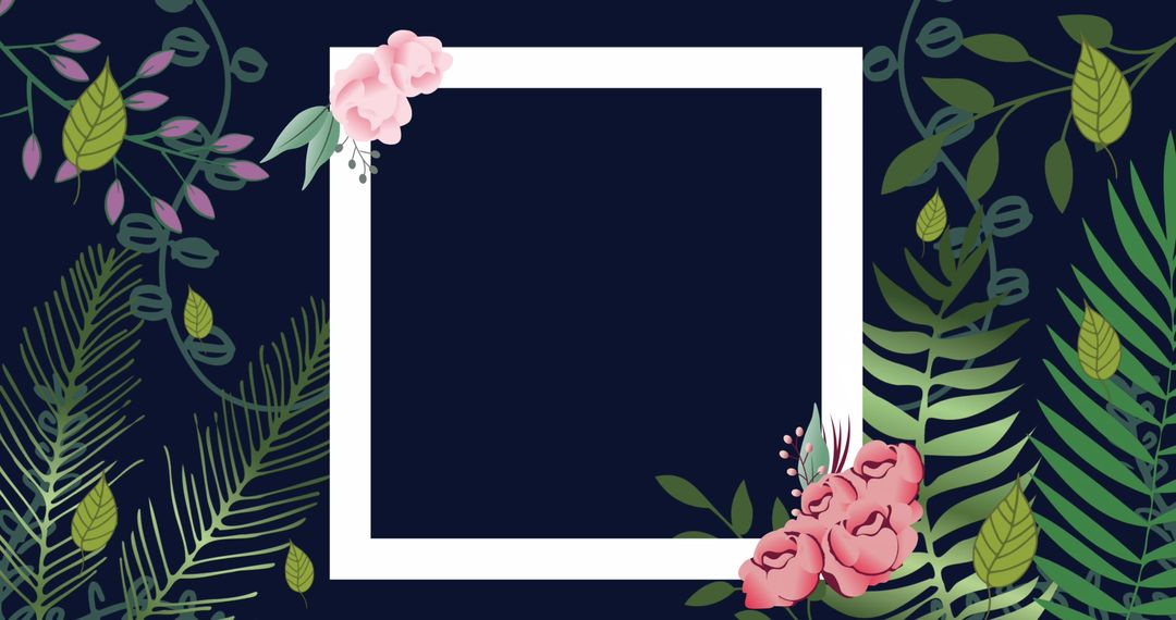Elegant Floral Frame with Copy Space and Dark Background