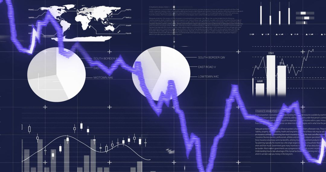 Global Finance Data on Digital Dark Background