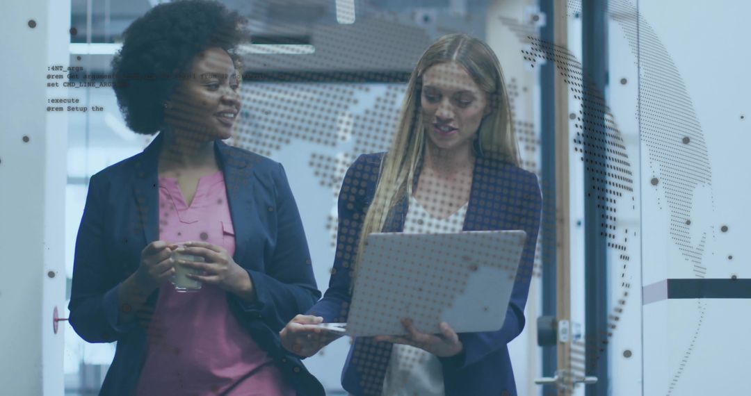 Colleagues Discussing Work in Modern Corporate Office Environment