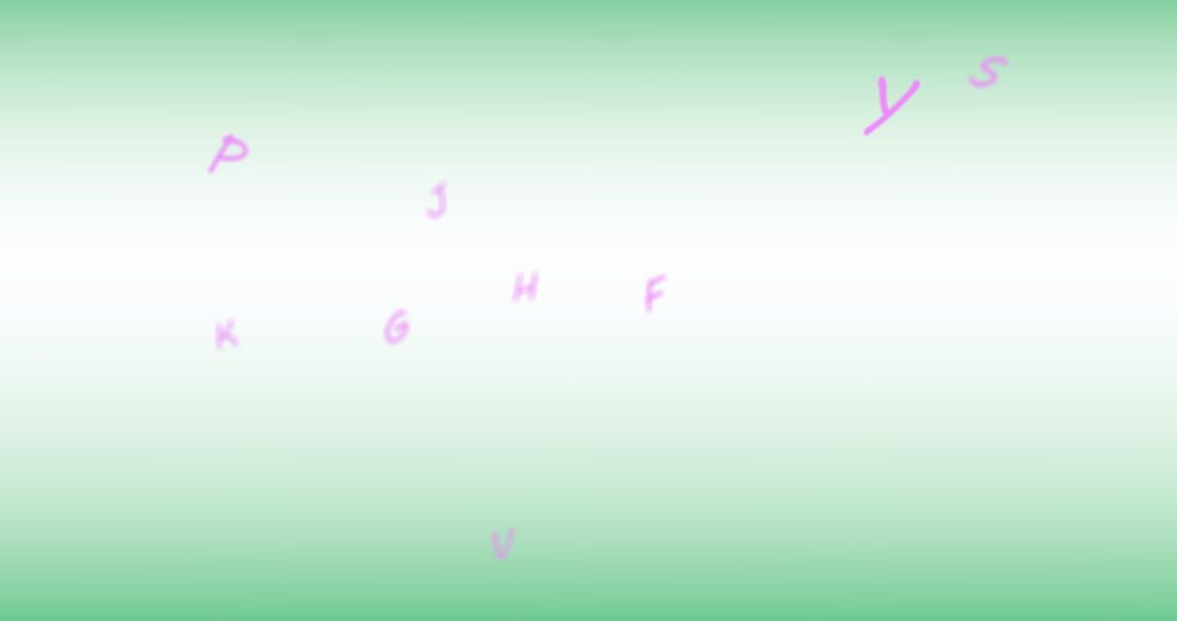 Gradient Green Background with Scattered Letters