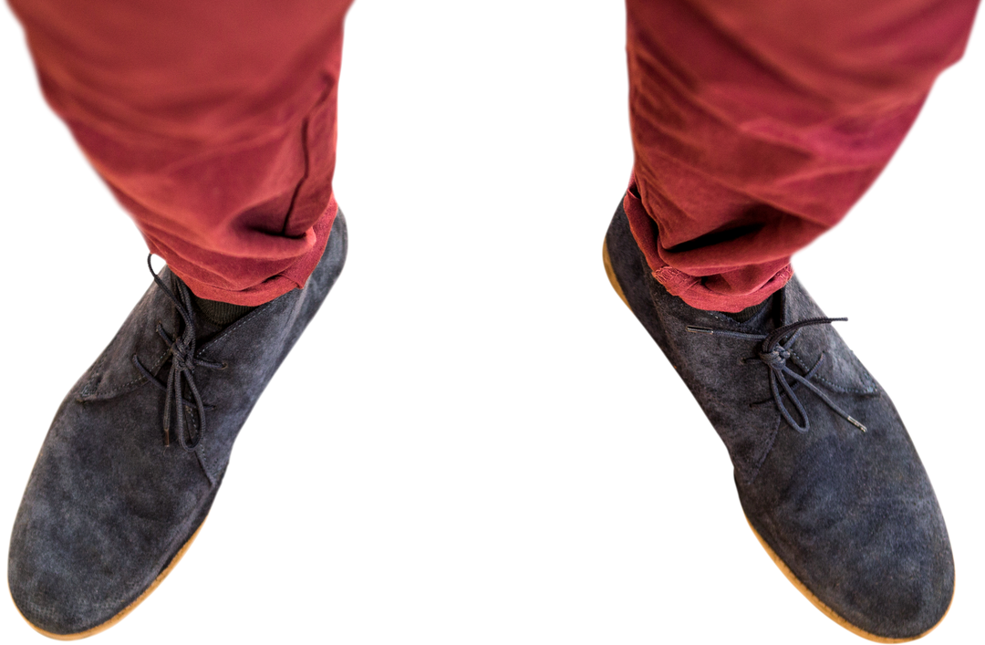 Transparent High Angle View of Man Wearing Shoes with Red Pants - Download Free Stock Images Pikwizard.com