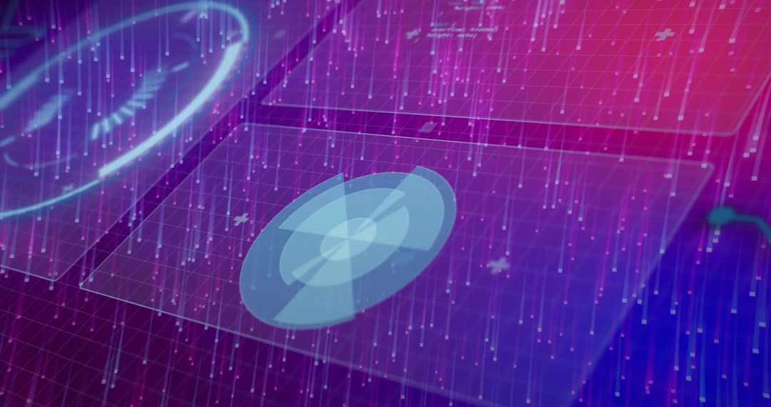 Futuristic Holographic Interface Displaying Virtual Data Disk