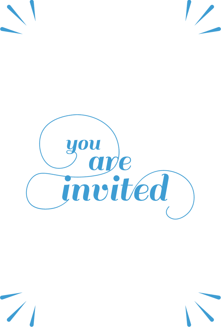 Elegant Invitation Text with Copy Space on Transparent Background