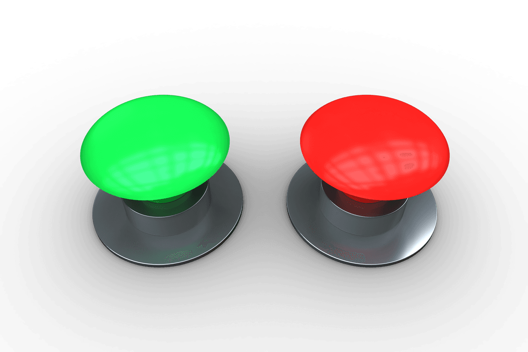 Transparent Red and Green Push Buttons for Control Panels