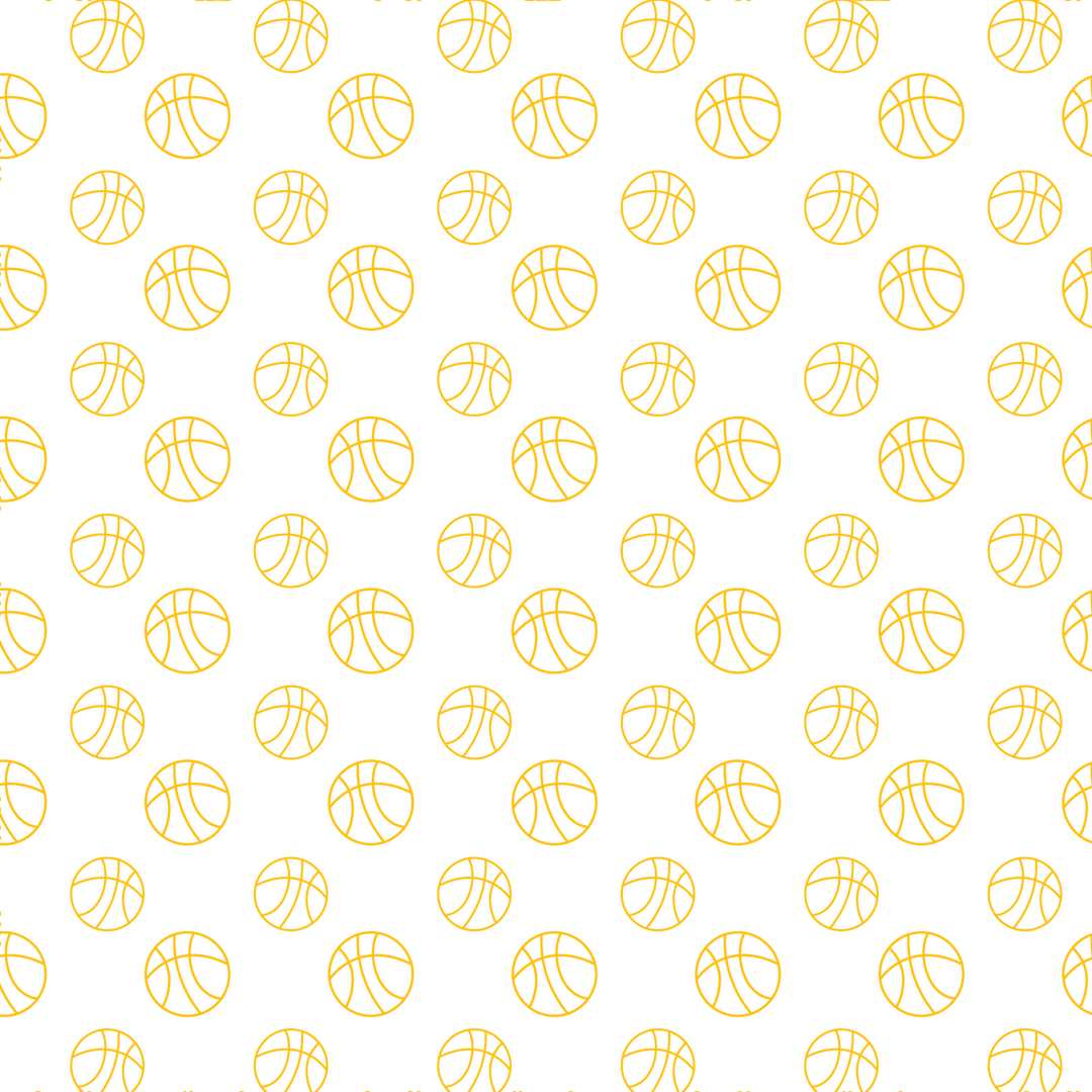 Yellow Basketballs Pattern on Transparent Background