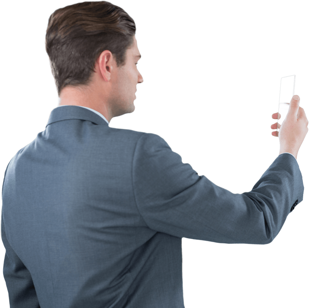 Transparent Business Professional Engaging Mobile Device