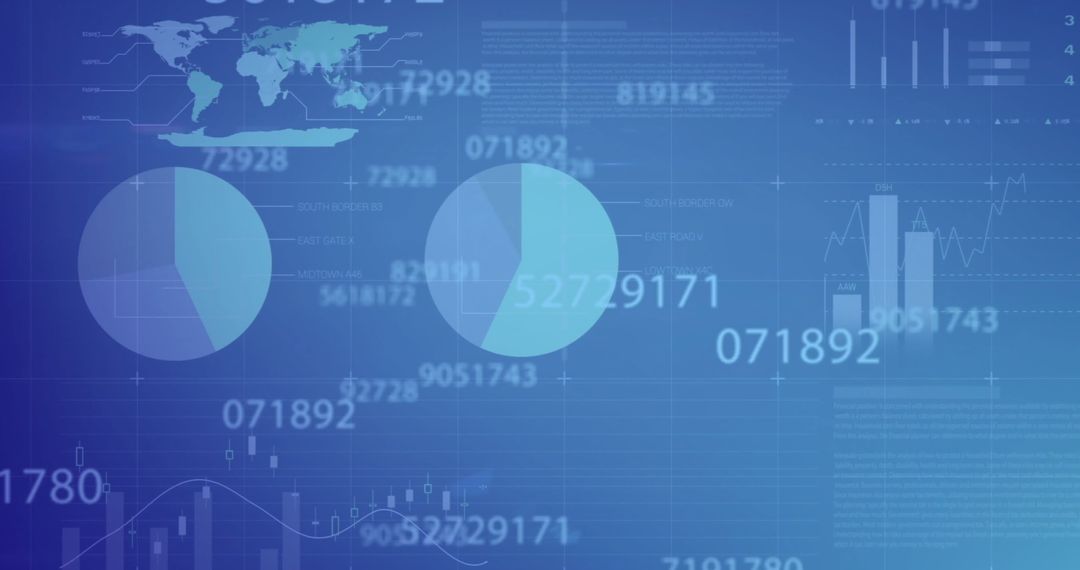 Exploring Financial Data with Futuristic Blue Digital Interface