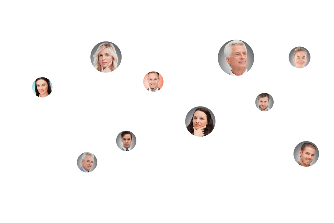 Diverse People Circles on Transparent Background