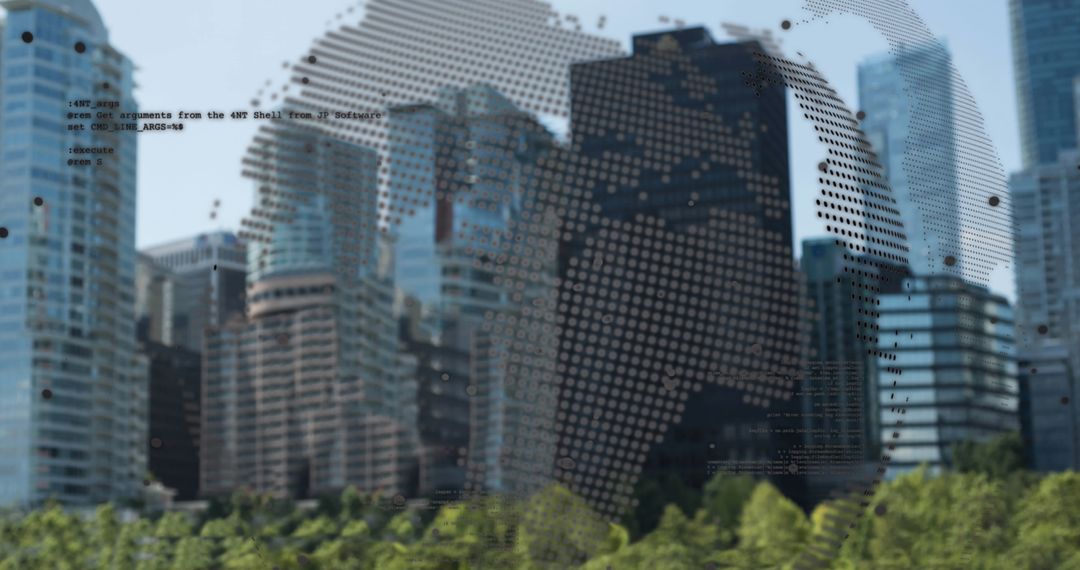 Digital Interface Overlapping Urban Cityscape Conceptual Image