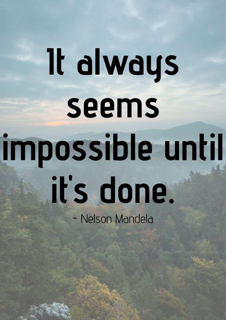 Motivational Quote Over Serene Forest Landscape