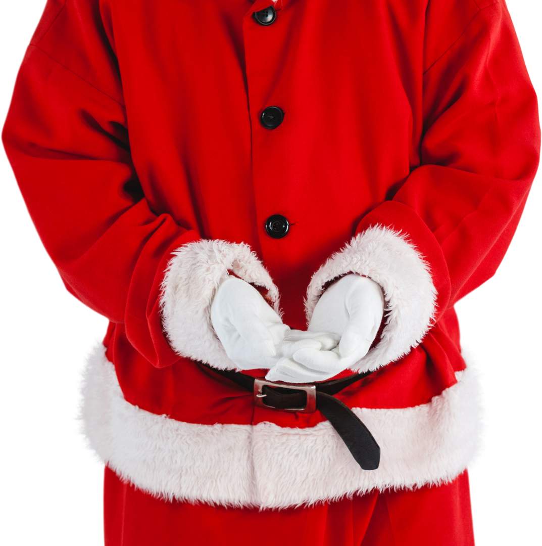 Transparent Midsection of Santa Claus Cupping Hands Together - Download Free Stock Images Pikwizard.com