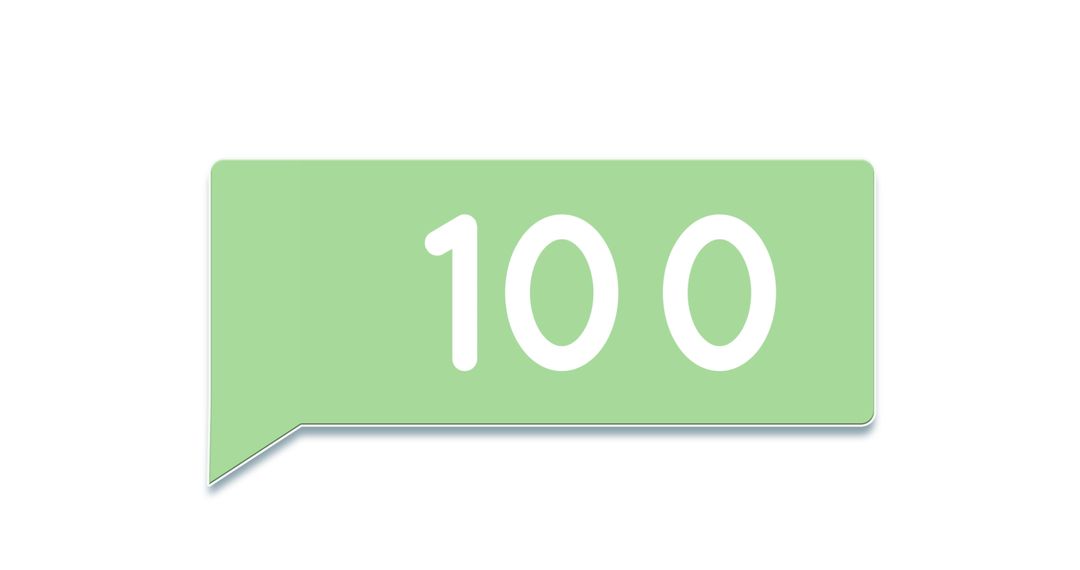 Social Media Notification with 100 Alerts on Green Bubble