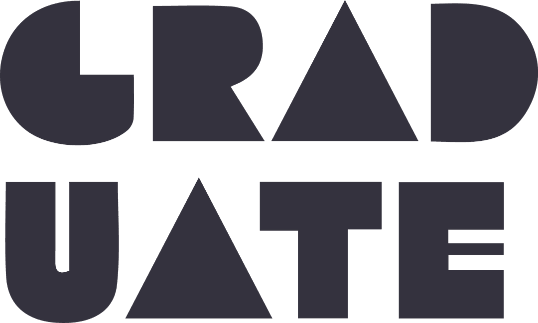 Geometric Letters Graduate Word on Transparent Background