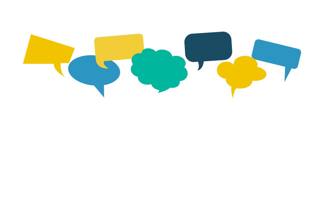 Colorful Speech Bubbles in a Modern Design on Transparent Background